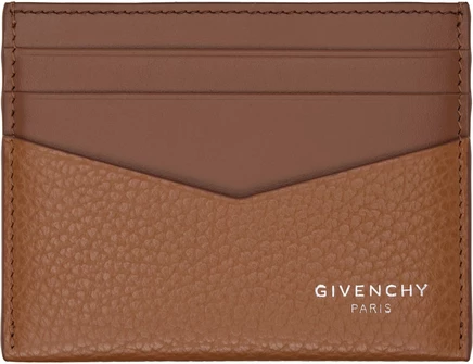 Мужская визитница Givenchy из зернистой кожи, коричневая