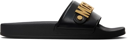 Мужские шлёпанцы Moschino Lettering Logo, черные