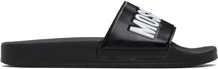 Мужские шлёпанцы Moschino Rubber Logo, черные