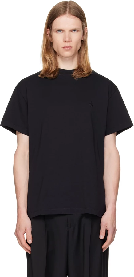 Мужские футболки Jil Sander, 3 шт., с круглым воротом, черные