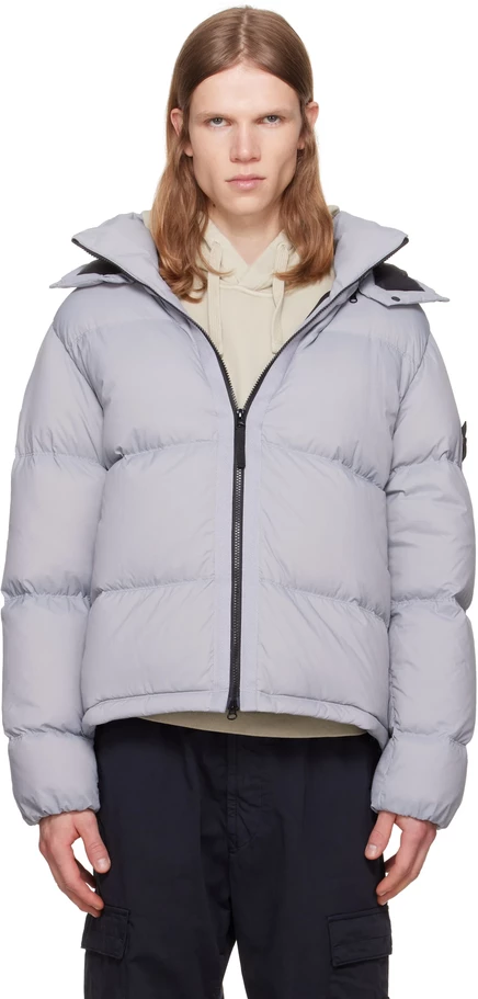 Мужской пуховик Stone Island 4100013 Cordura, серый