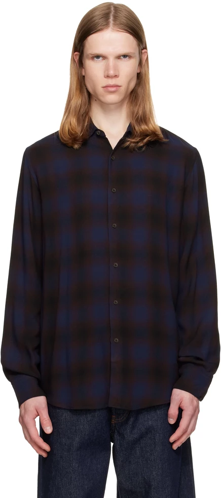 Мужская рубашка Dries Van Noten в клетку, коричневая
