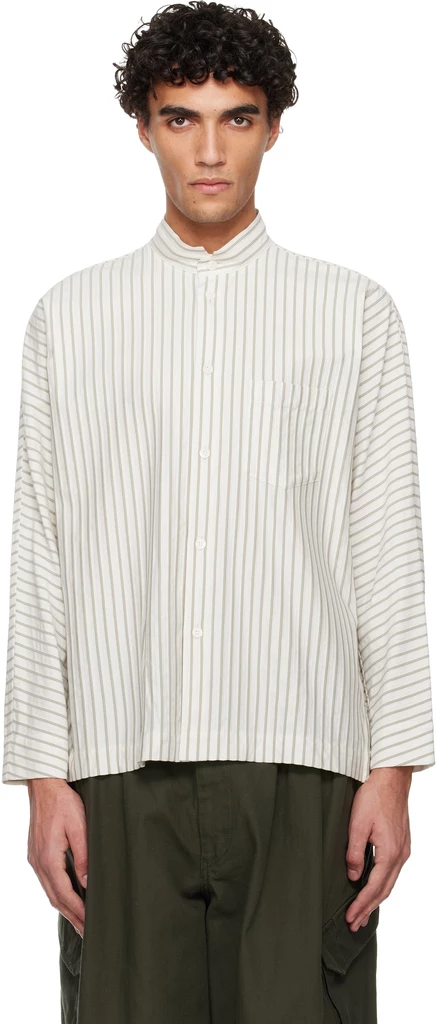 Мужская рубашка Homme Plissé Issey Miyake Stripe, белая