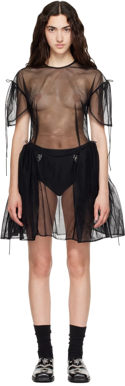 Женское мини-платье Simone Rocha с бантами, черное
