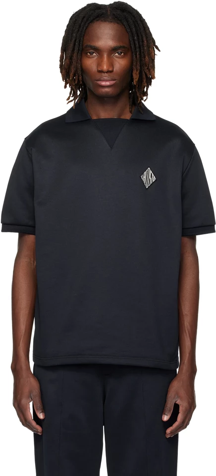 Мужское флисовое поло Lacoste Loose Fit Badge, черное