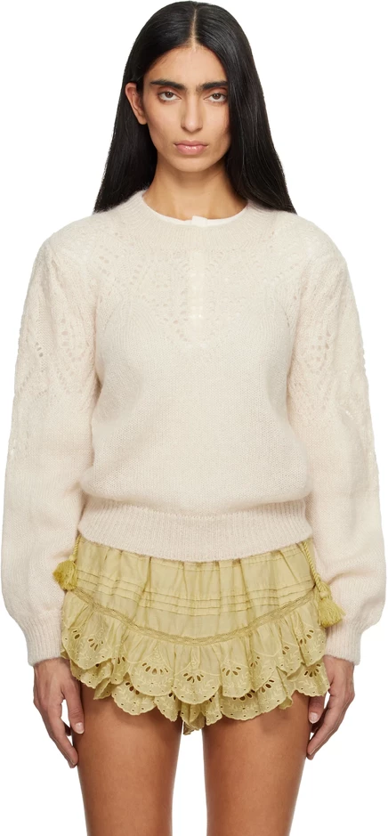 Женский ажурный джемпер Isabel Marant Etoile Jenia, экрю