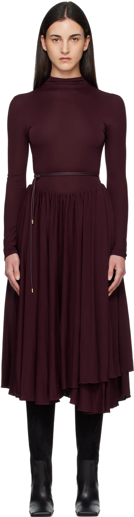 Женское платье ALAÏA Italy макси, коньячное