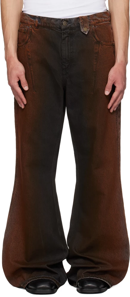 Мужские джинсы EGONlab Refined Wide широкие, черно-красные