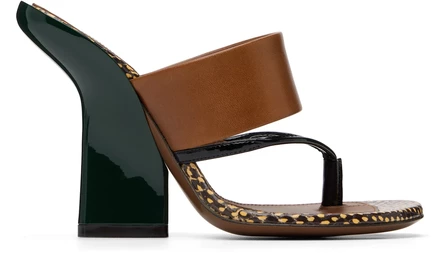 Женские босоножки Dries Van Noten на каблуке, бордовые