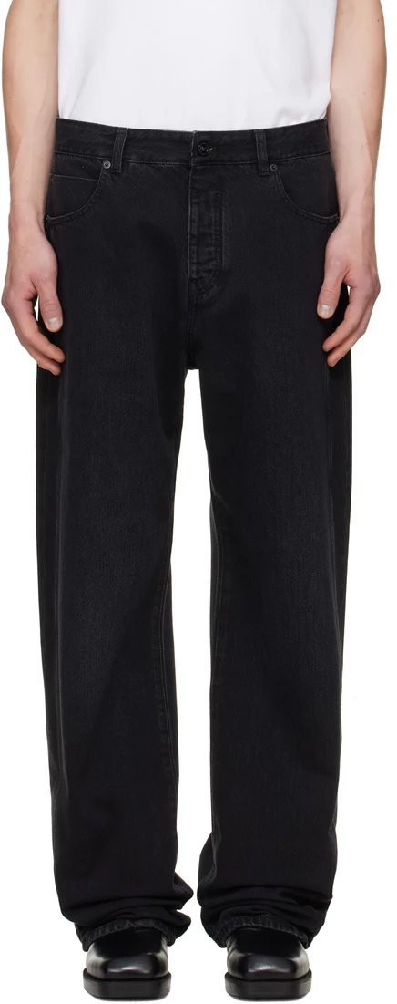 Мужские джинсы Balmain Loose Fit, черные