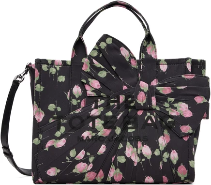 Женская сумка-тоут Marc Jacobs The Bow, черная с цветами