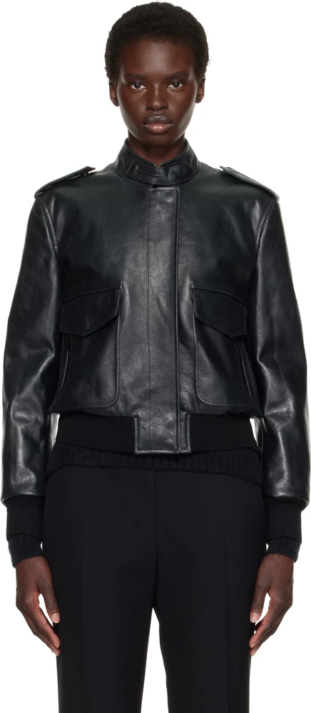Женская кожаная куртка Tom Ford Aviator, черная