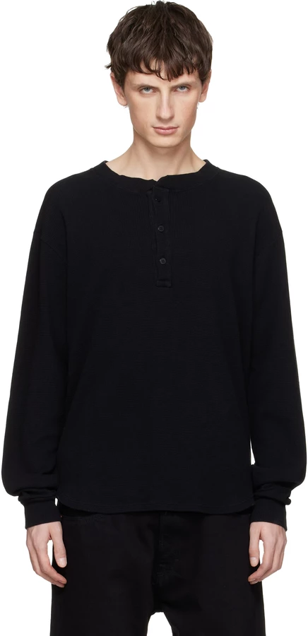 Мужская футболка Les Tien Henley, черная