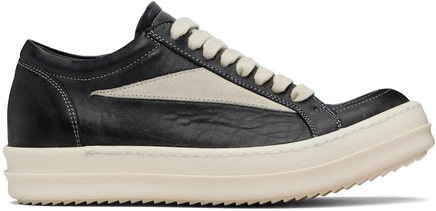 Женские низкие кроссовки Rick Owens Temple Vintage, черно-молочные