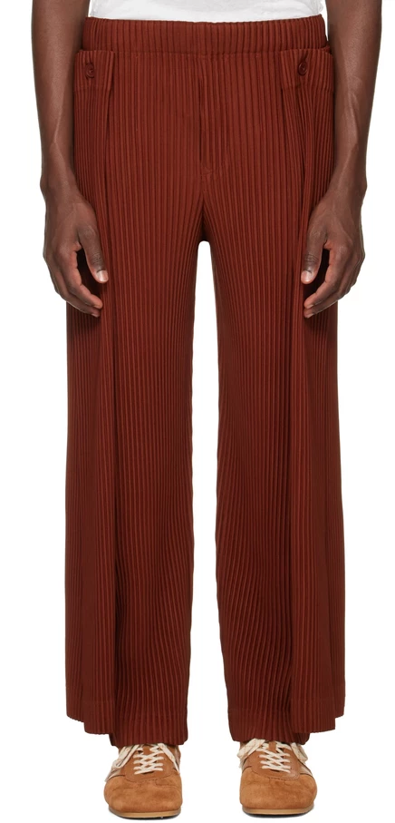 Мужские брюки Homme Plissé Motion Blur, коричневые