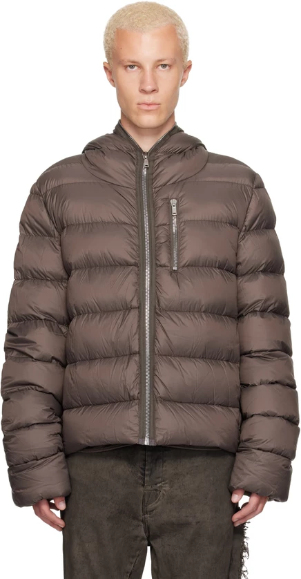 Мужской пуховик Rick Owens Tower Hooded, тёмно-пыльный