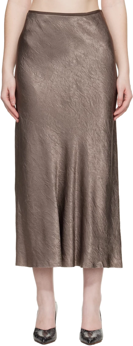 Женская атласная юбка Maison Margiela миди, бежевая