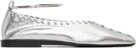 Женские балетки Jil Sander Silver Ring, небесно-серые