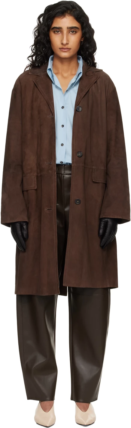 Женская замшевая куртка Max Mara Ortensia, коричневая