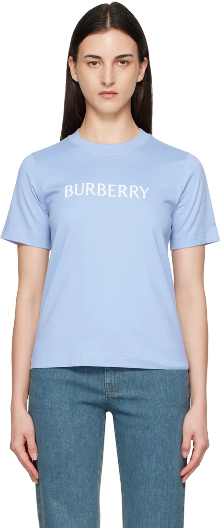 Burberry Blue Logo Cotton T-shirt sunbleached blue