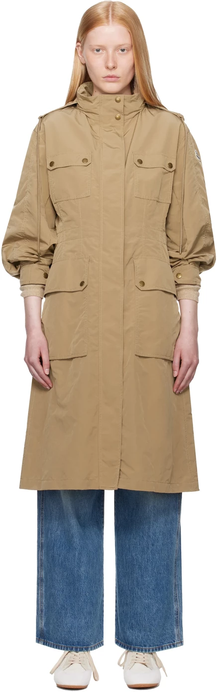 Пальто-парка Moncler Tan Nantes бежевого цвета