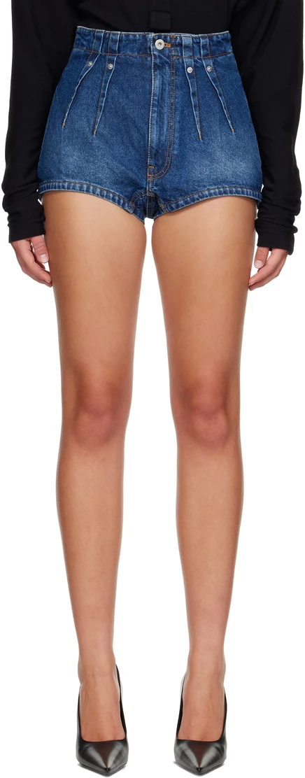 Женские джинсовые шорты Mugler Tailored, синие
