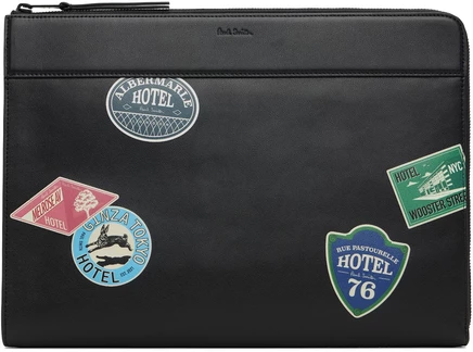 Мужская папка Paul Smith Hotel Stickers, черная