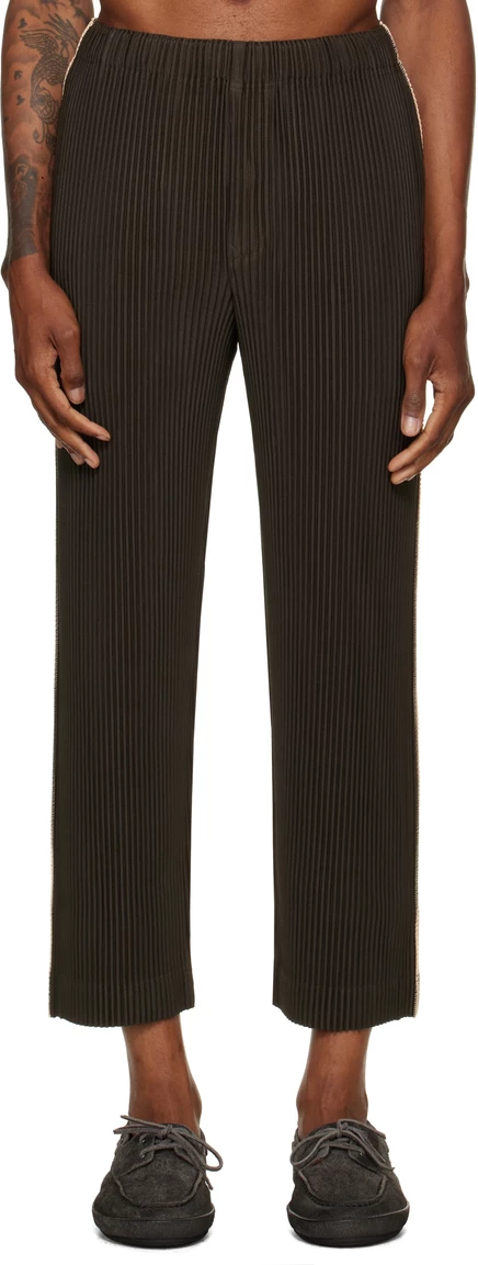 Мужские брюки Homme Plissé Stripes, коричневые