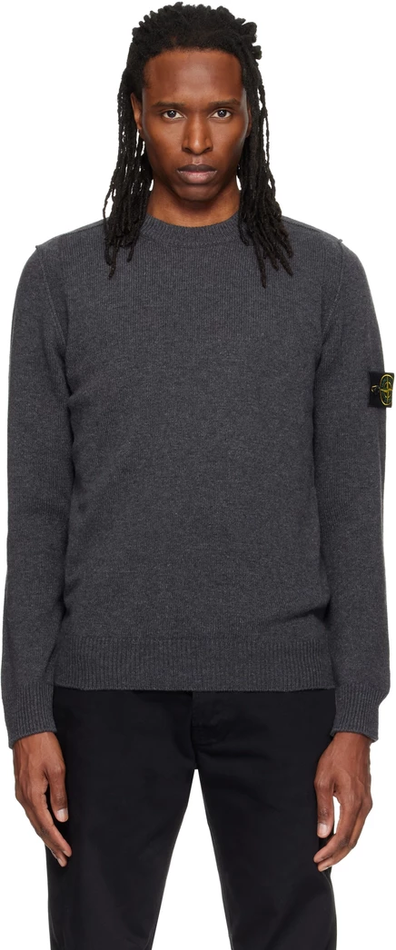 Мужской свитер Stone Island 5100072 из шерсти, серый меланж