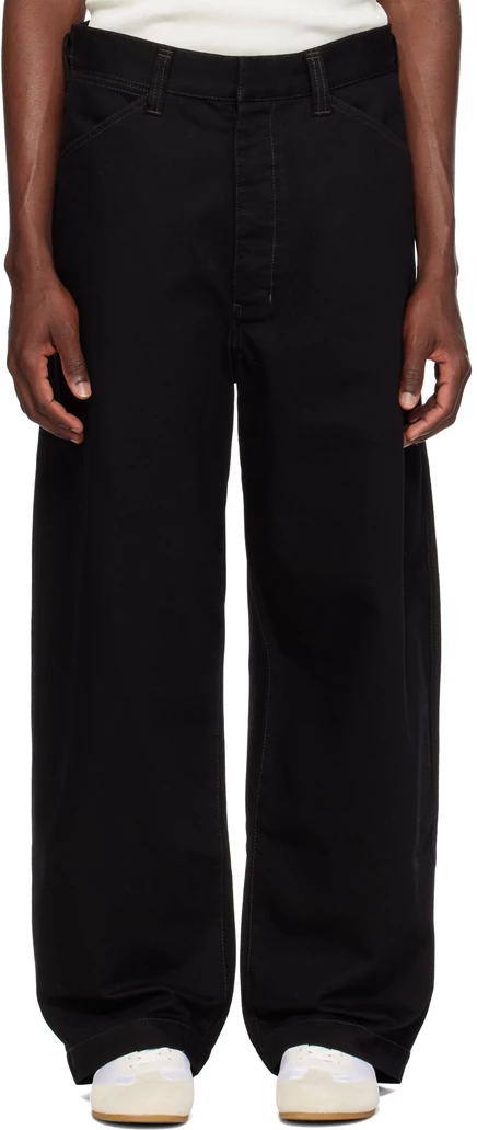 Мужские джинсы Lemaire Oversized Workwear, черные