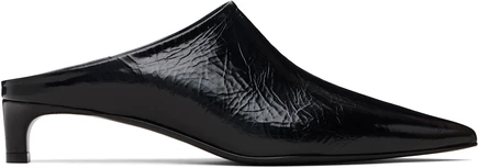 Джил Сандер (Jil Sander) Черные туфли на каблуках от мула черные