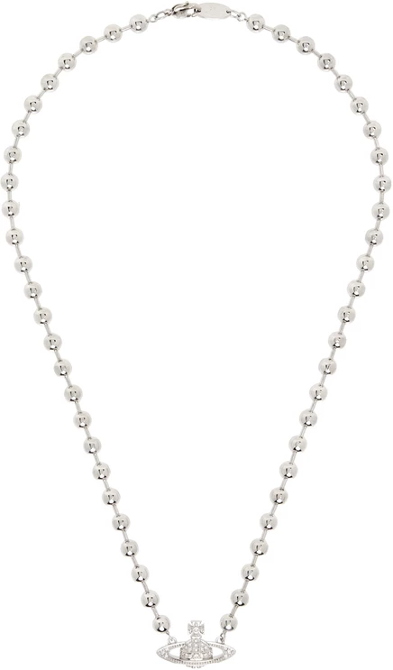 Мужское ожерелье Vivienne Westwood Thames Mini, платина/белый