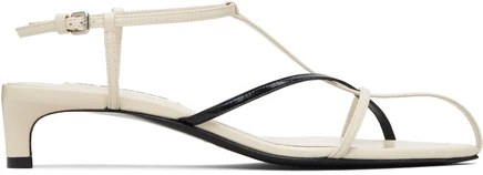 Женские босоножки Jil Sander Cage, низкий каблук, кремовые