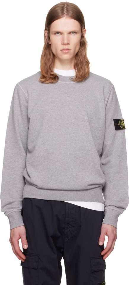 Мужской свитшот Stone Island, меланжево-серый