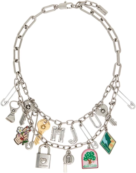 Женское колье Marc Jacobs Americana, серебристое