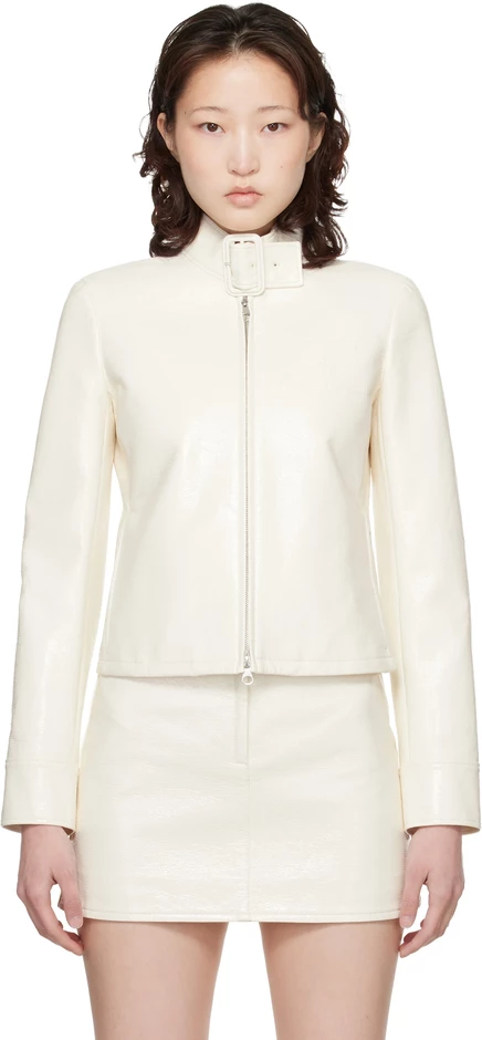 Виниловая куртка Courrèges Off-White City из легкой ткани bones