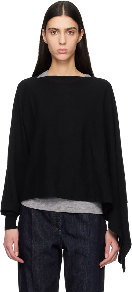 Женский свитер-капа Jil Sander, черный