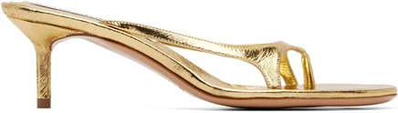 Acne Studios Gold Kitten Heeled Sandals gold