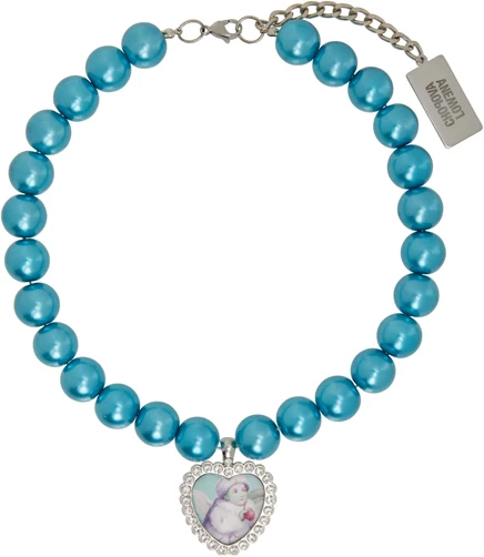 Женское колье Chopova Lowena Faux-Pearl, синее