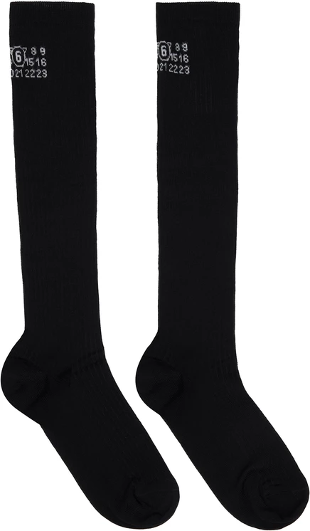 Женские носки MM6 Maison Margiela до колена, черные