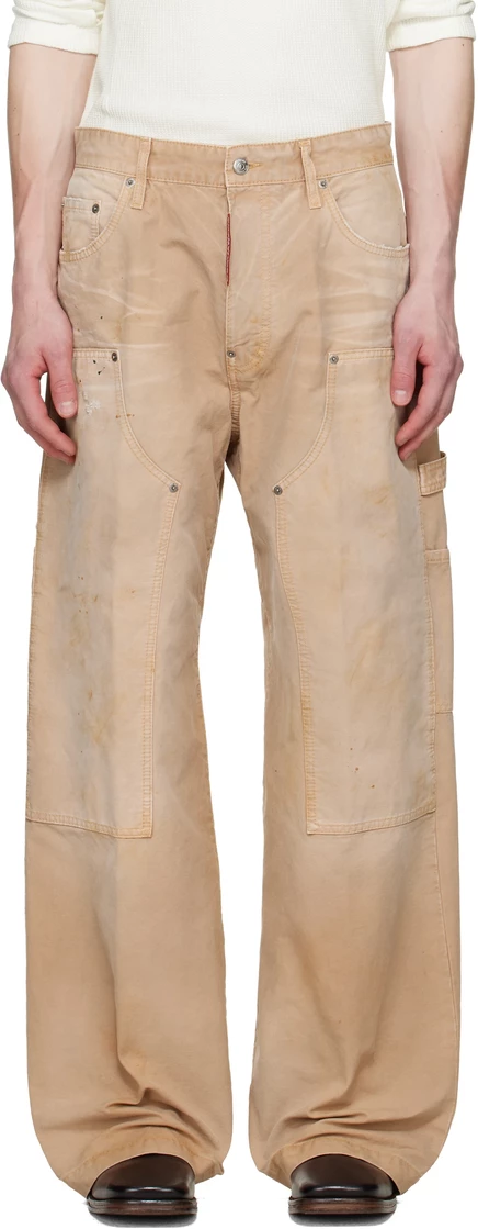 Мужские брюки Dsquared2 Baggy Carpenter, бежевые