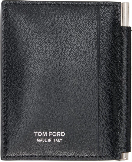 Мужской кардхолдер Tom Ford T Line с зажимом, черный