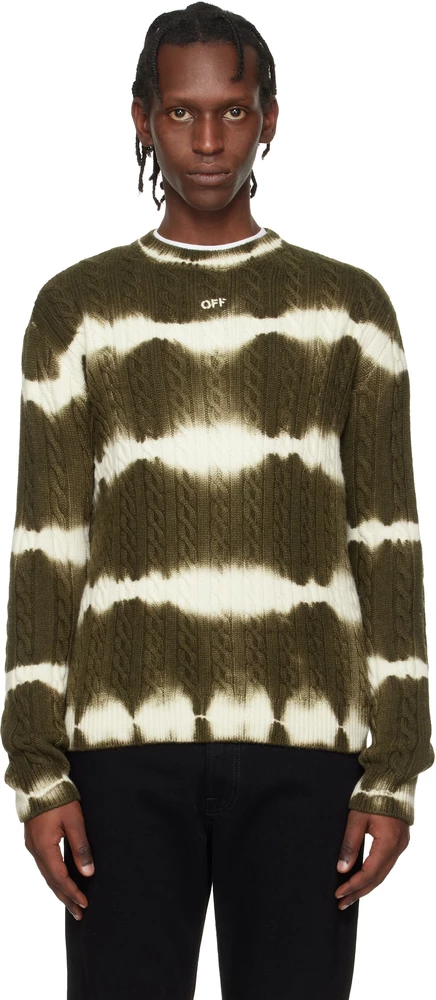 Мужской джемпер Off-White Off Stamp вязаный, бежевый