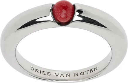 Мужское кольцо Dries Van Noten с камнем, коралловое
