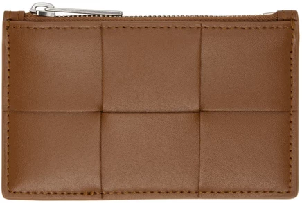 Женский кардхолдер Bottega Veneta Cassette, коньячный