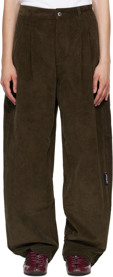 Женские брюки-баллоны Off-White Khaki, зелёные
