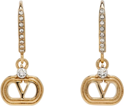 Овальные металлические серьги Valentino Garavani с кристаллами Swarovski золото/хрусталь