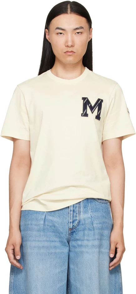 Мужская футболка Moncler Monogram, бежевая