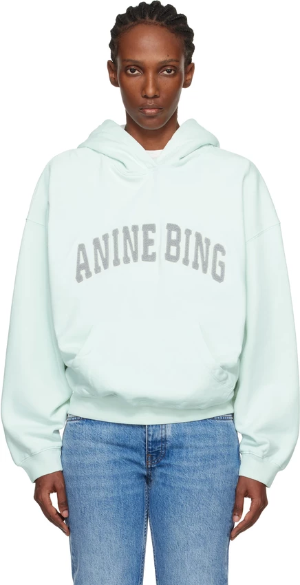 Женская толстовка Anine Bing Harvey, хлопок, мятный