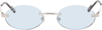 Cartier Silver 'Première de Cartier' Sunglasses silver/silver/light blue